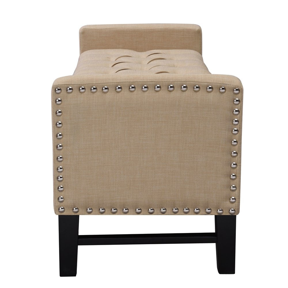 50" Espresso Upholstered PU Leather Bench with Flip top