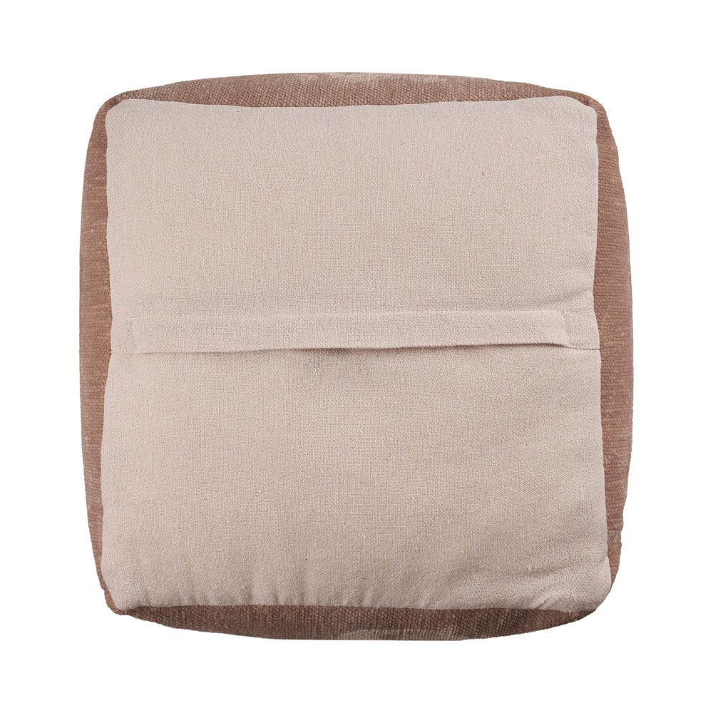 18" Ivory Chenille Cube Pouf Ottoman