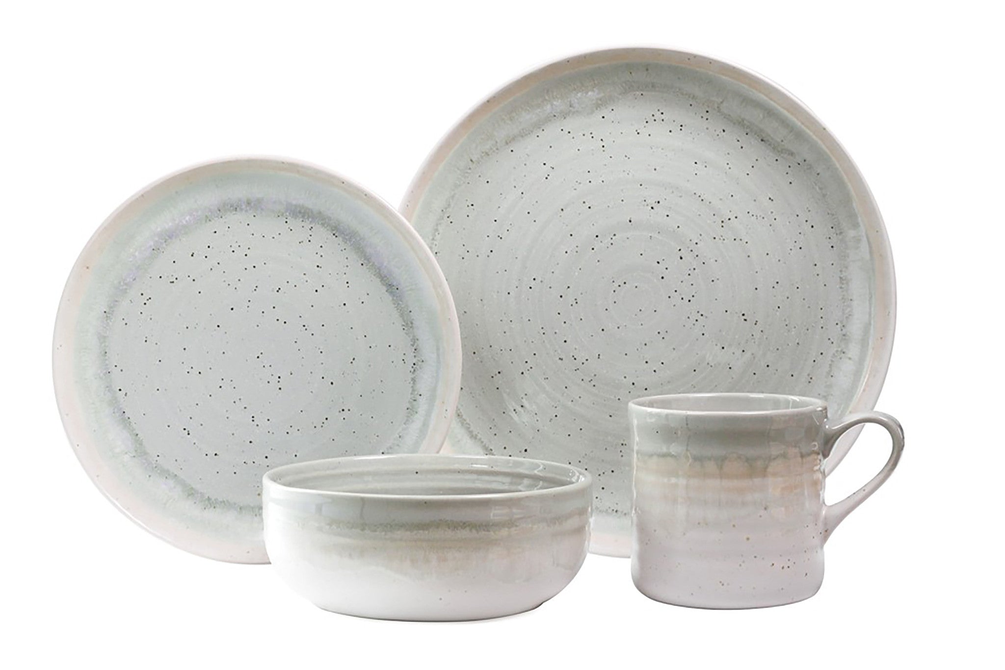 Pale Aqua Sixteen Piece Ceramic Service For Four Dinnerware Set