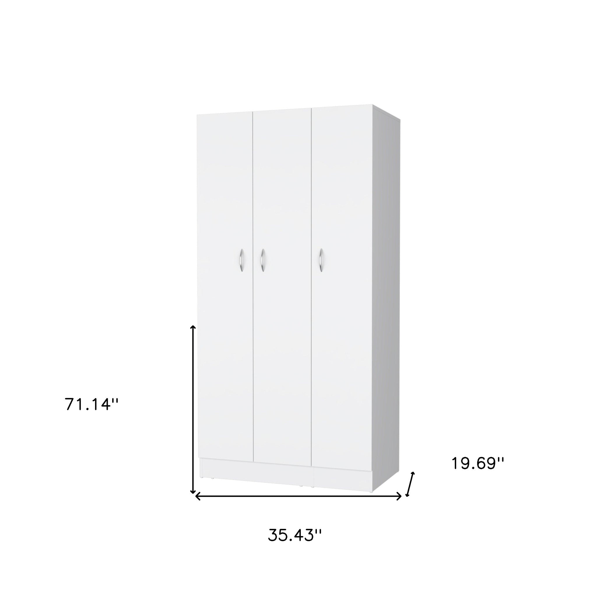 35" White Two Drawer Combo Dresser