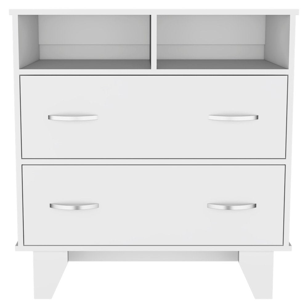 32" Oak Wood Two Drawer Dresser