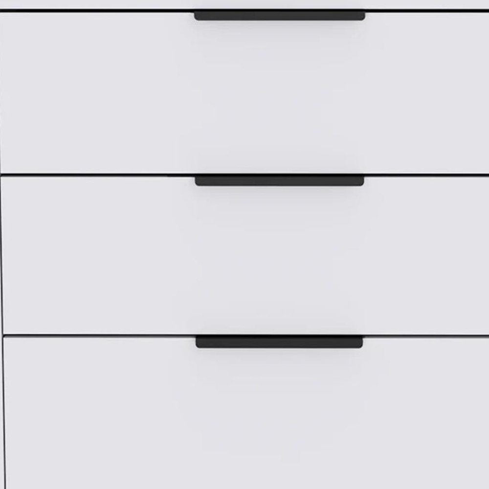 28" White Wood Three Drawer Dresser