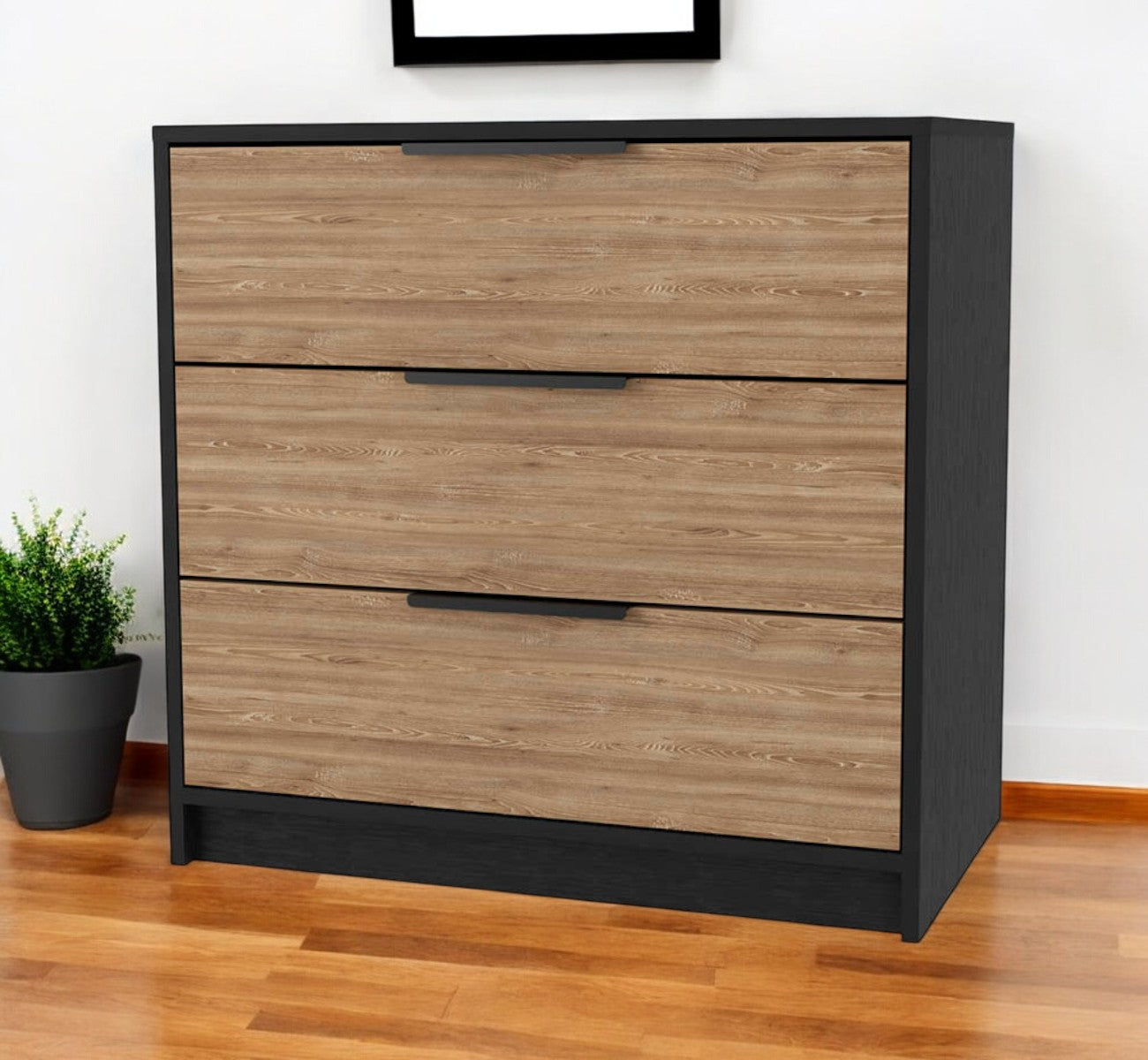 28" Oak Three Drawer Dresser