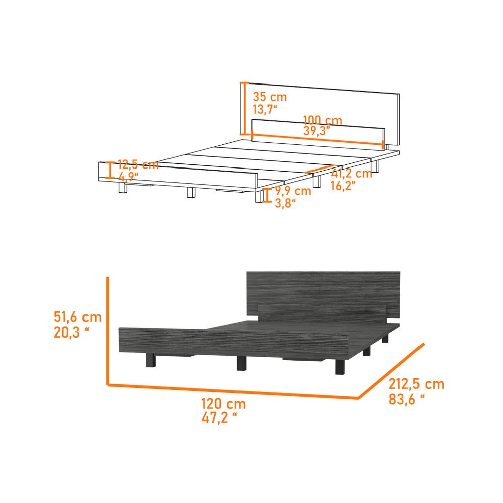 Gray Wood Twin Bed Frame