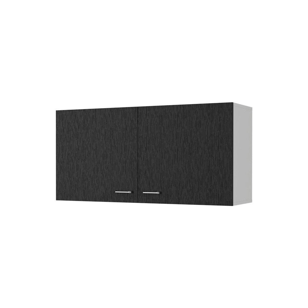 39" Black Wood Wall Mounted Accent Cabinet