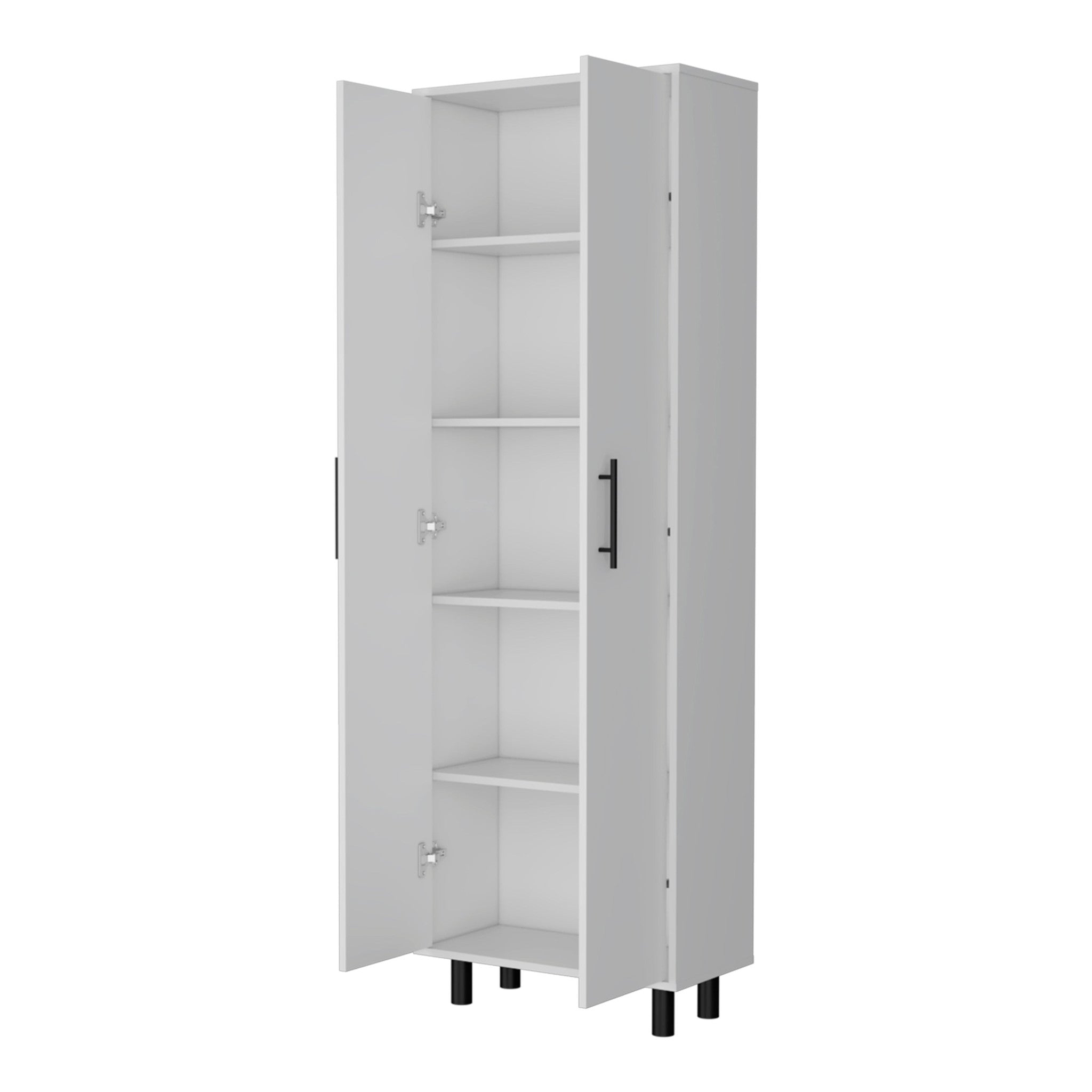24" White Accent Cabinet With Five Shelves