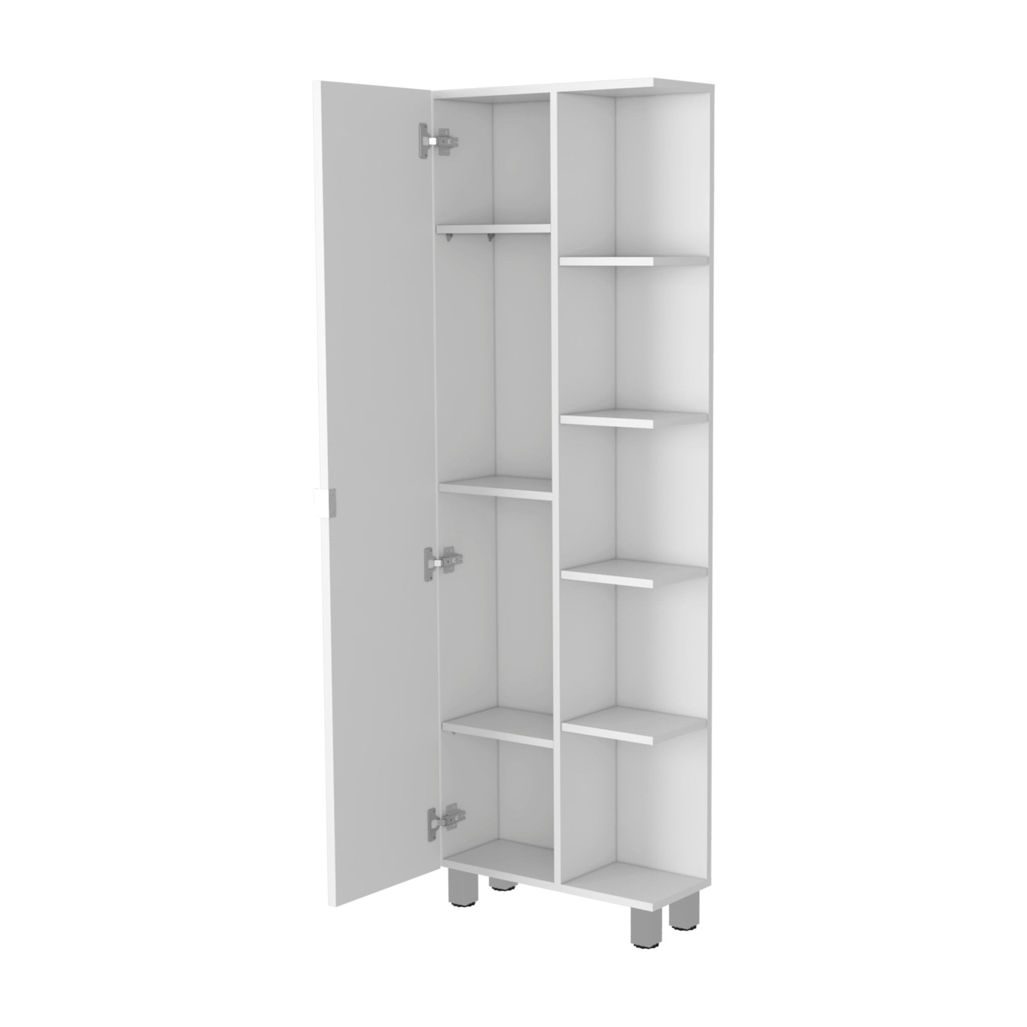 20" White Accent Cabinet With Nine Shelves