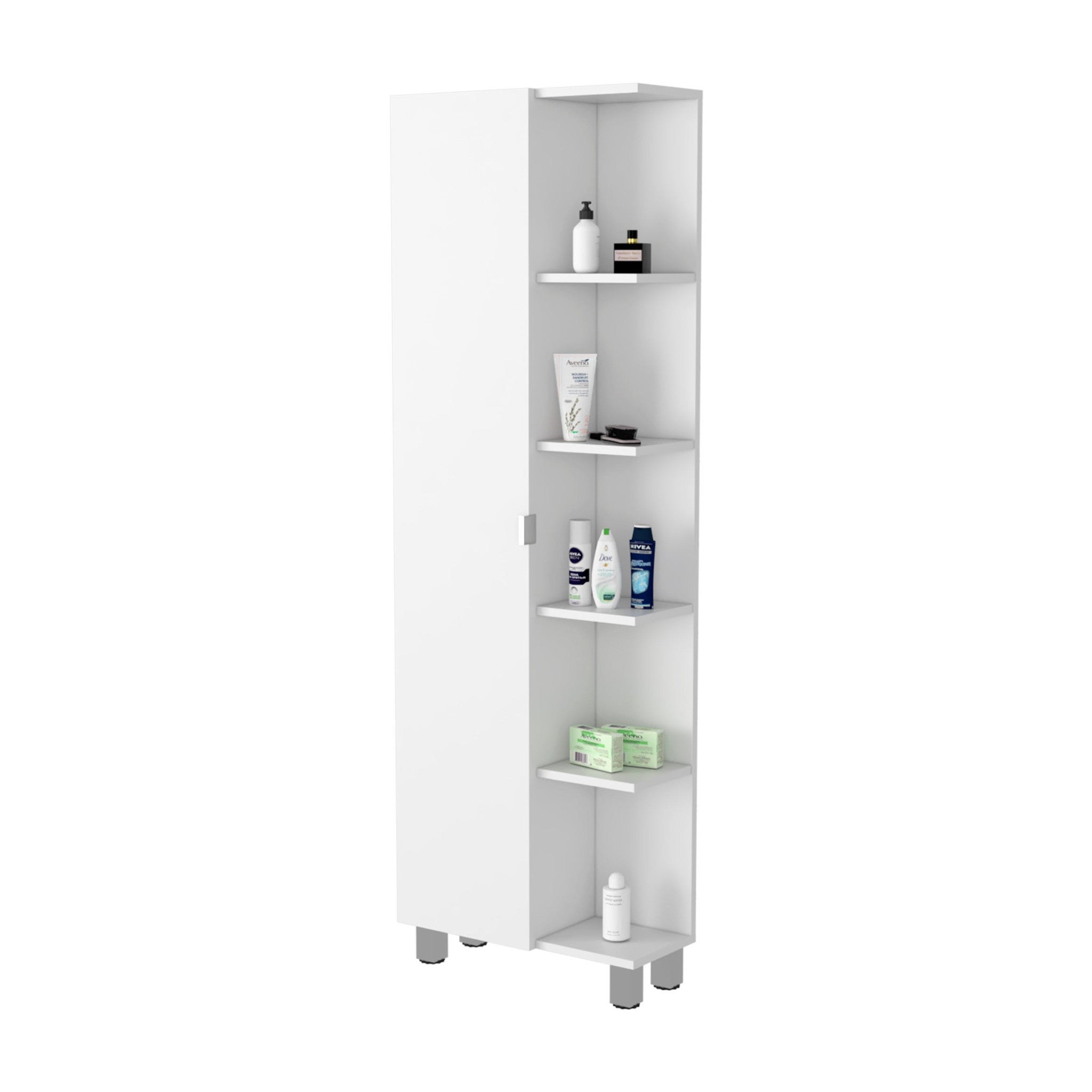 20" White Accent Cabinet With Nine Shelves