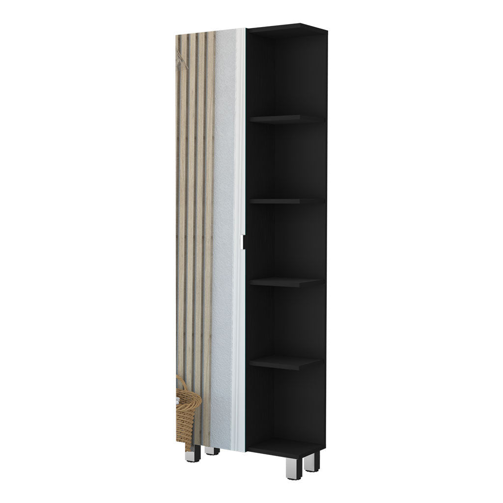 20" Black Accent Cabinet With Nine Shelves