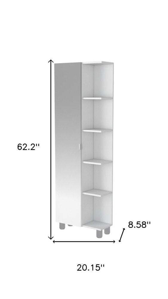 62" White Wood Accent Cabinet With Single Door