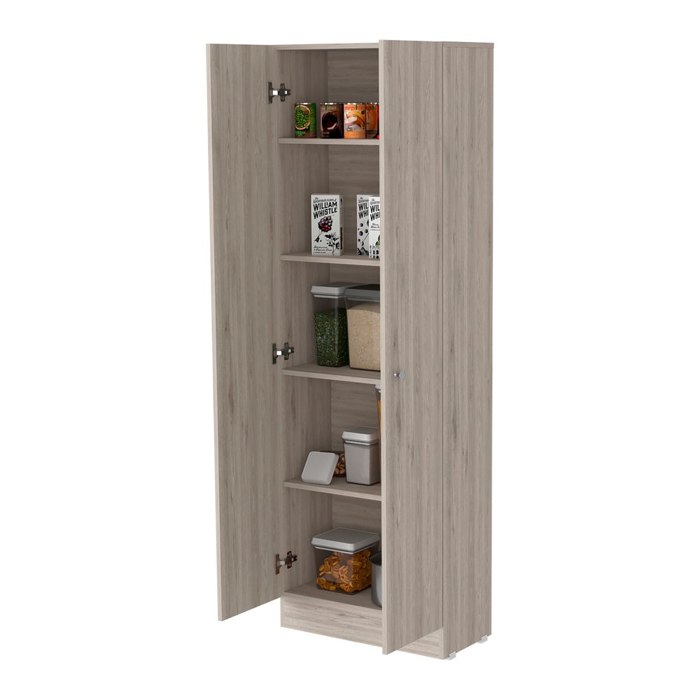 71" Light Gray Wood Pantry Or Storage Closet