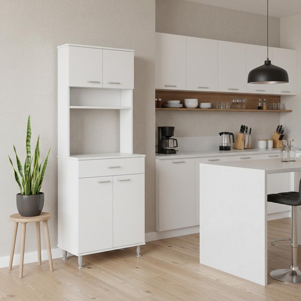 67" White Wood Pantry Or Storage Closet