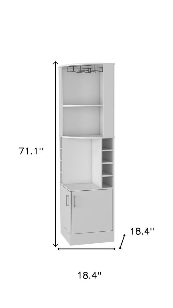 18" White Wood Corner Bar Cabinet With Two Doors