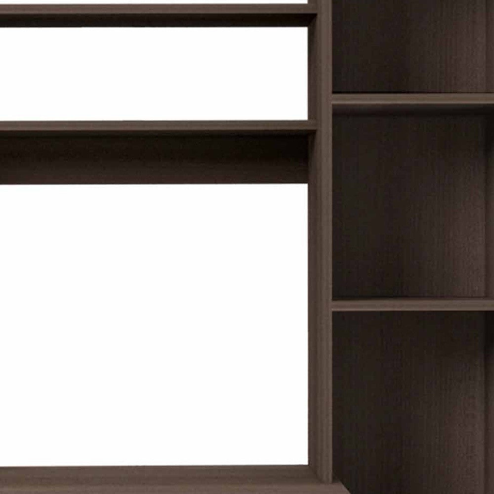39" Charcoal Wood Pedestal Computer Desk With Hutch