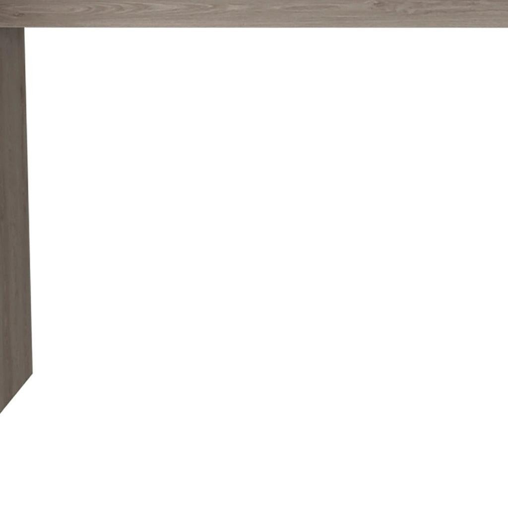 60" Light Gray Wood L Shape Pedestal Computer Desk