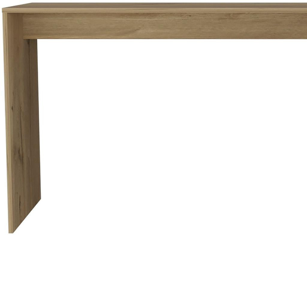 60" Oak Wood L Shape Computer Desk