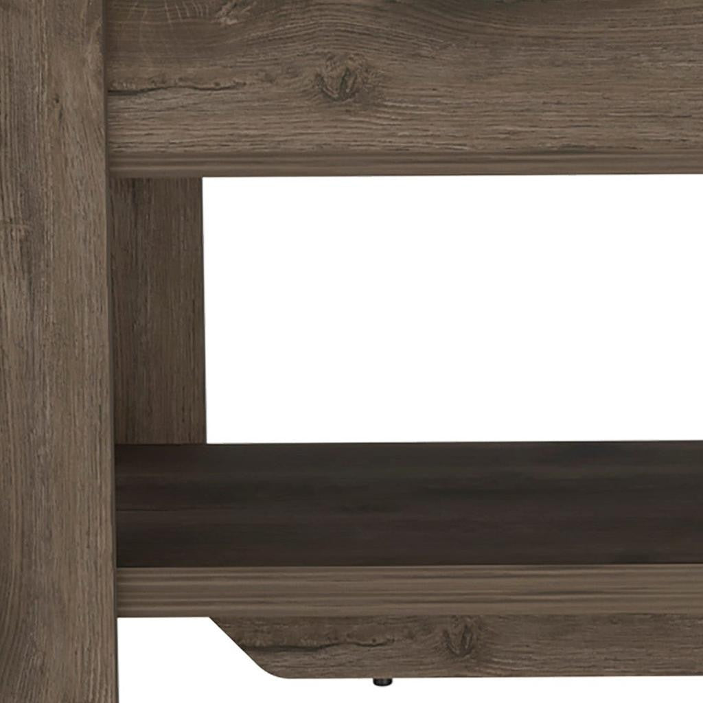 40" Dark Brown Storage Bench with Flip Top
