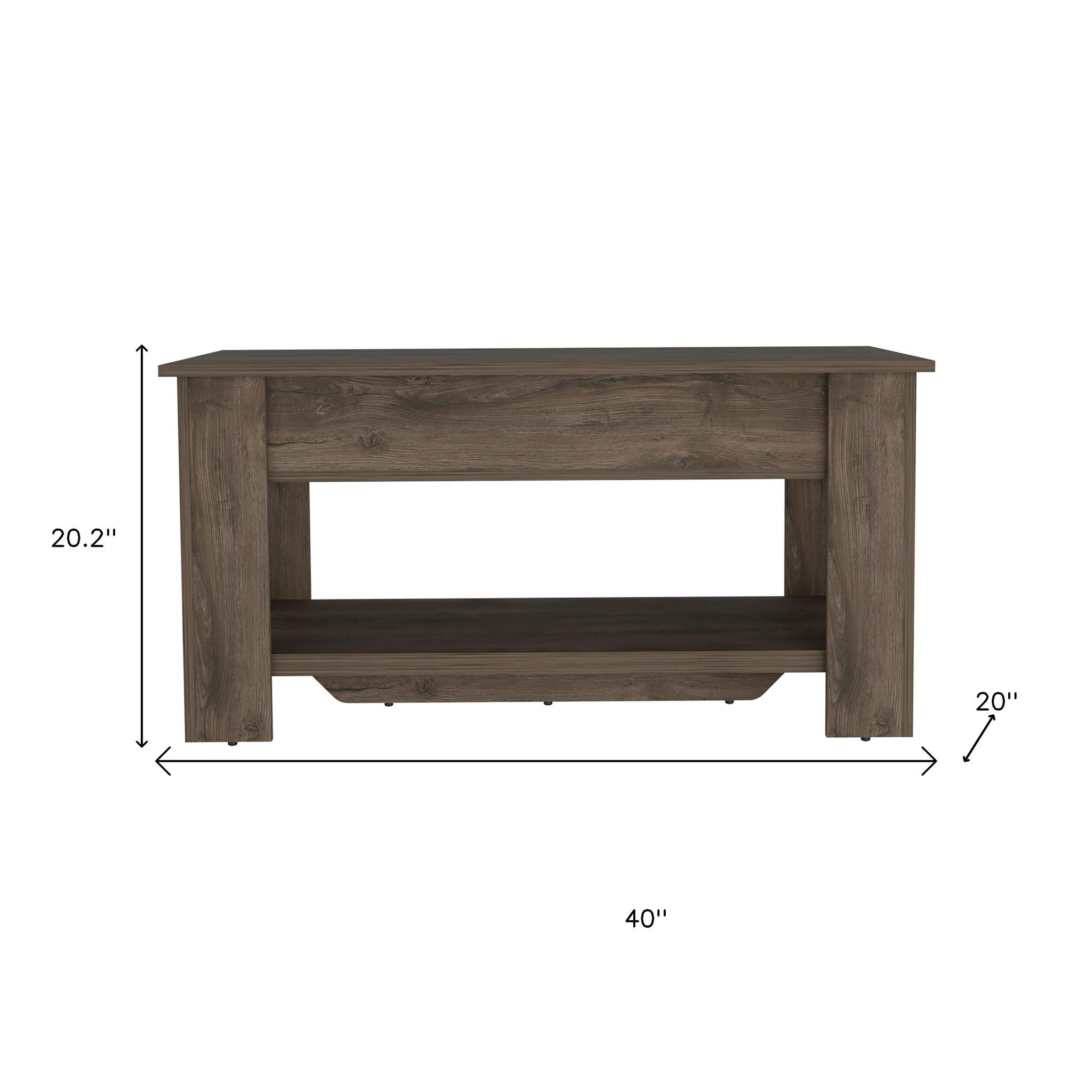 40" Dark Brown Storage Bench with Flip Top