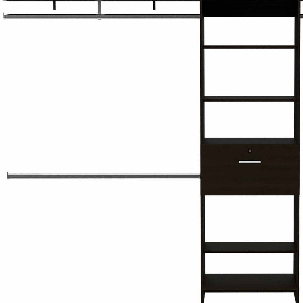 118" Black Wood Closet System