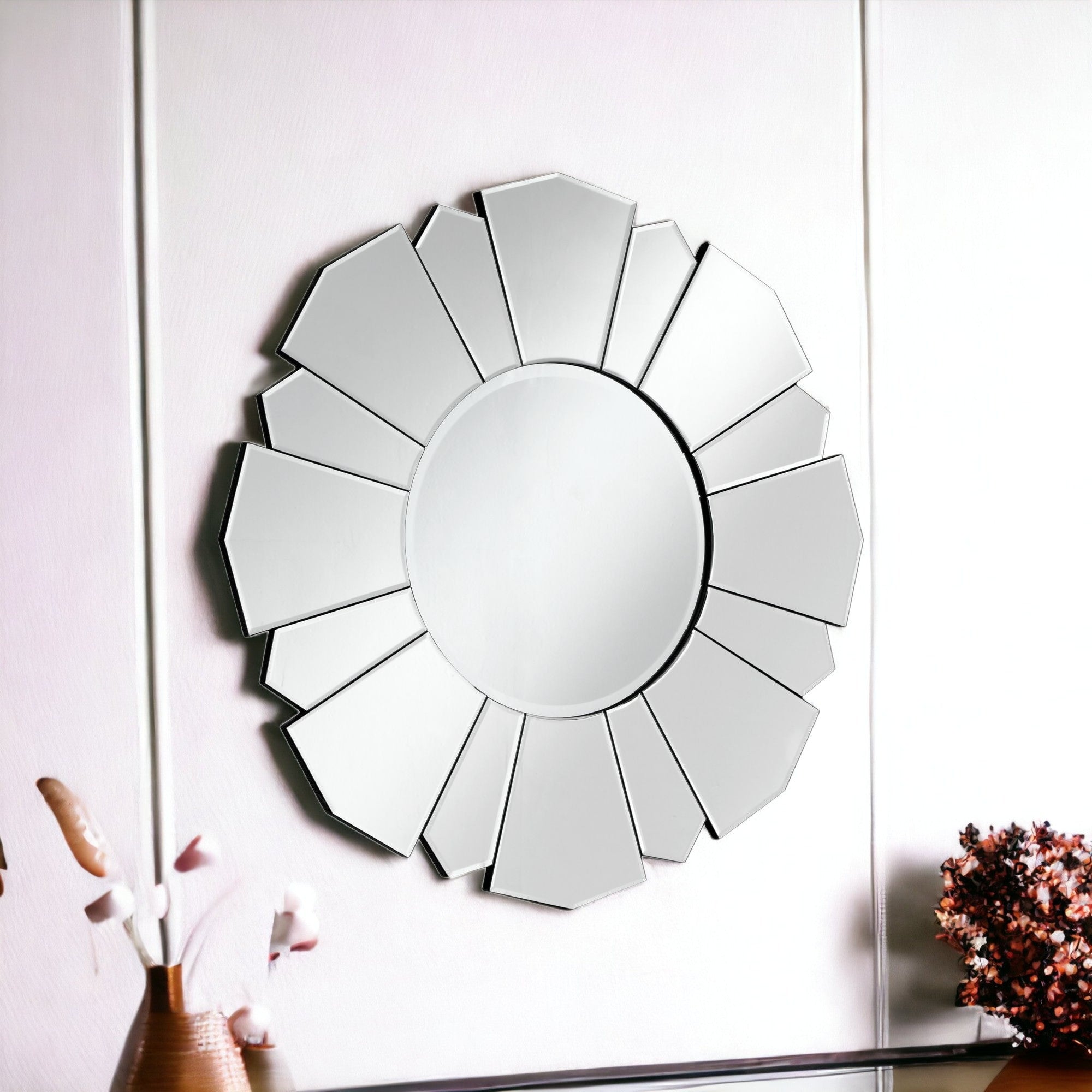 33" Clear Abstract Unframed Accent Mirror