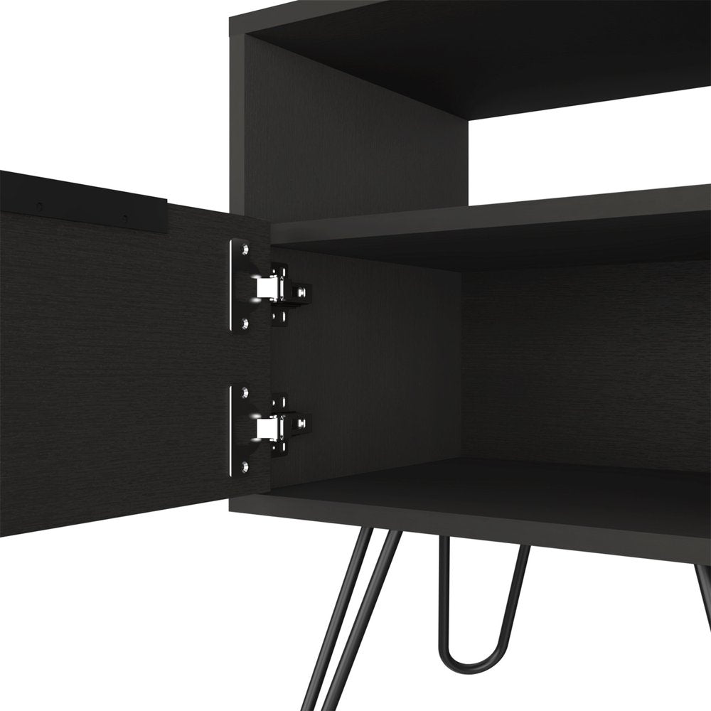 22" Black Wood Nightstand