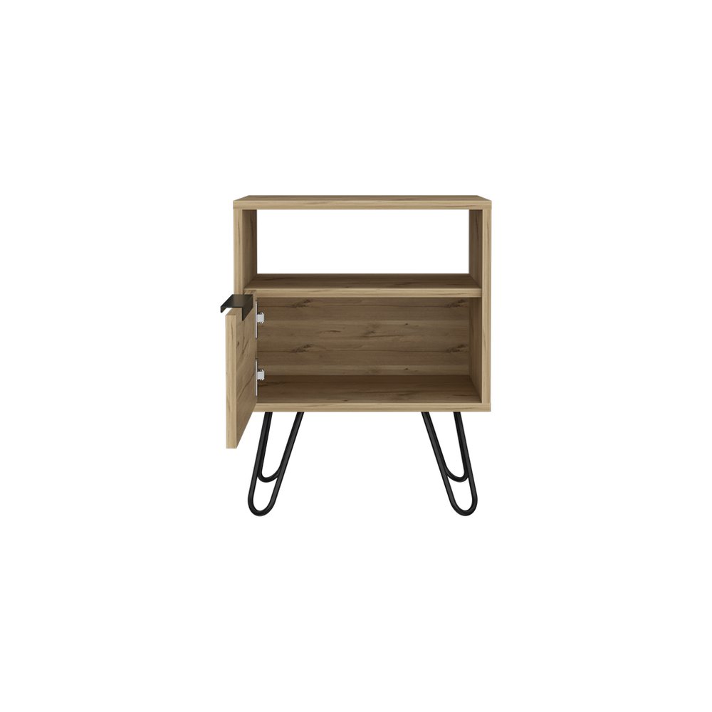 22" Beige Wood Nightstand