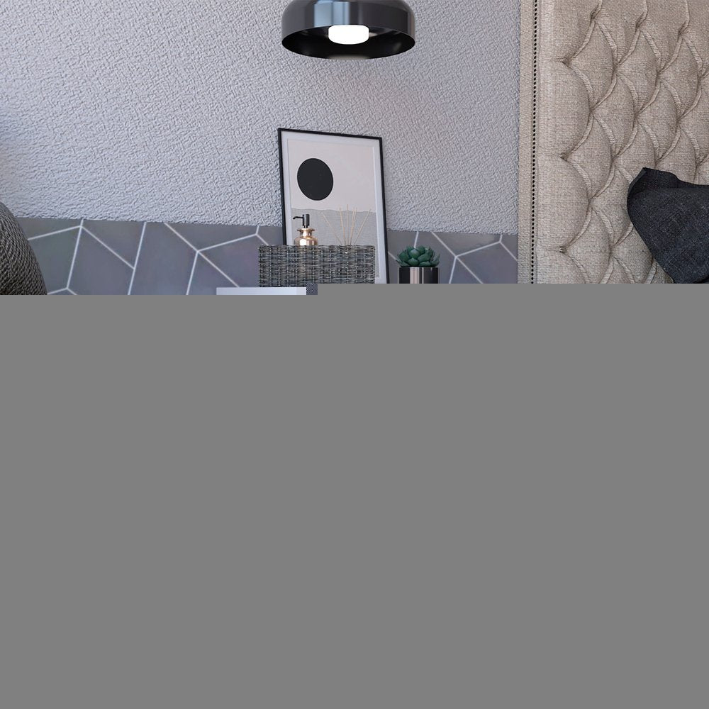 20" White Wood Two Drawer Nightstand