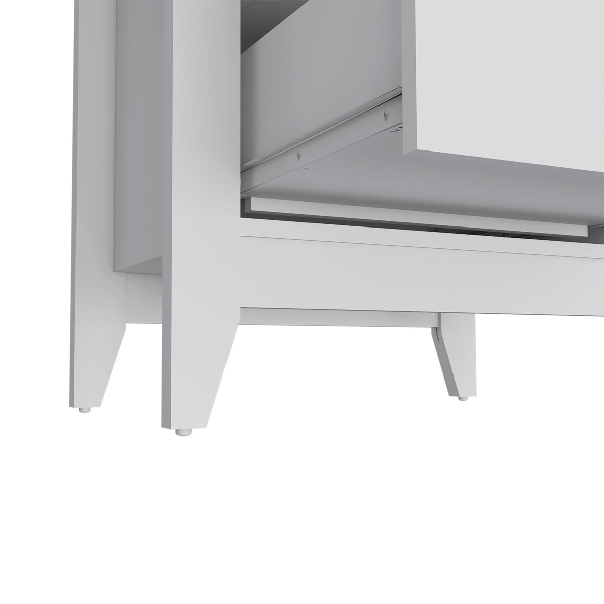 24" White Two Drawer Faux Wood Nightstand