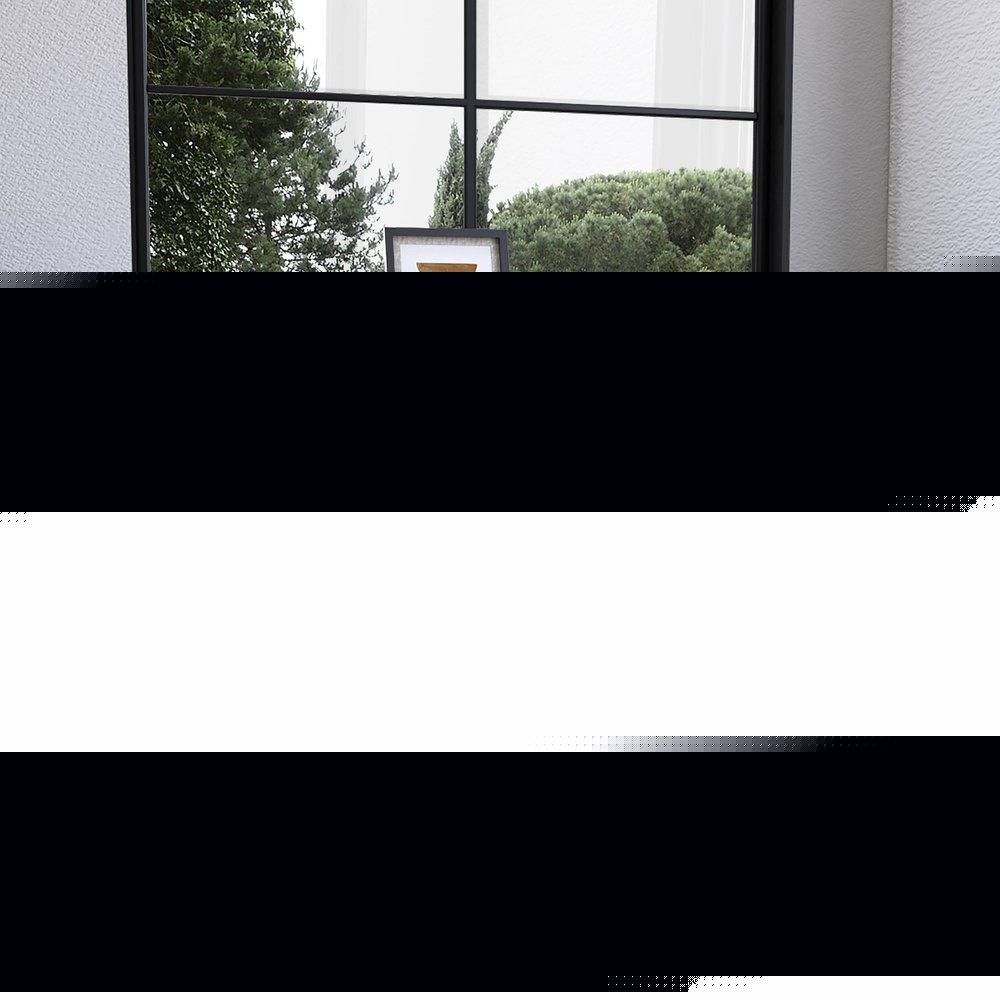 19" Black Wood Two Drawer Nightstand