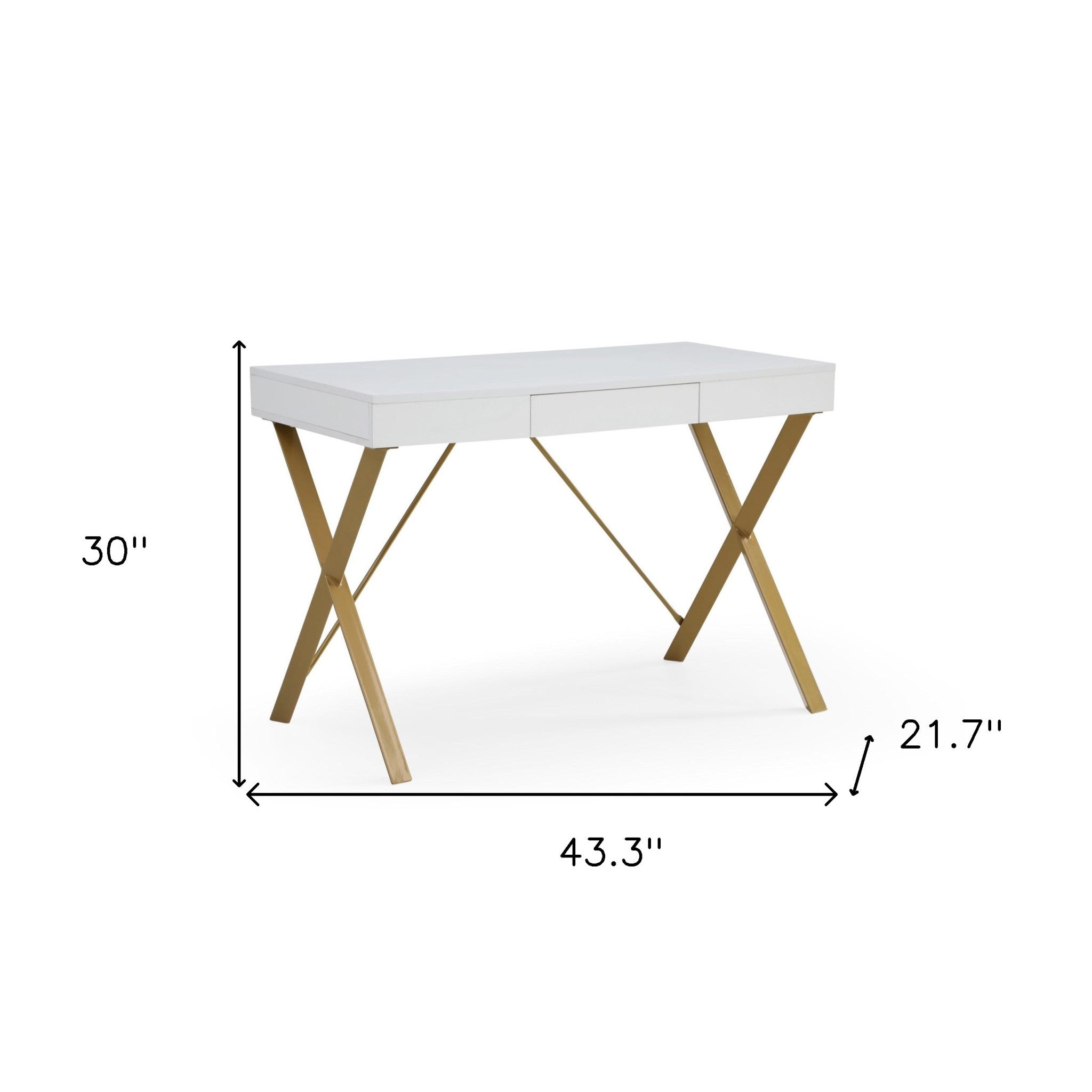 43" Natural and Black Writing Desk