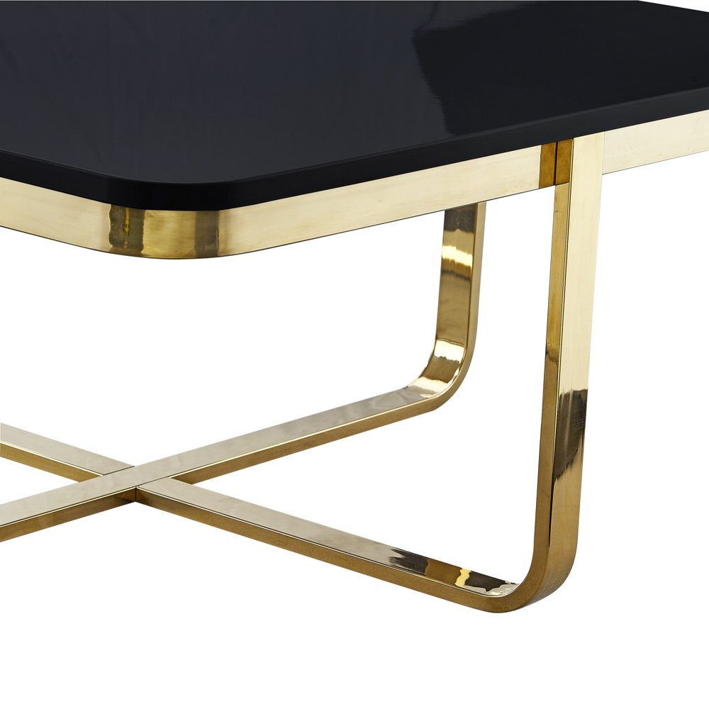 35" Light Gray And Silver Metallic Wood And Stainless Steel Square Coffee Table