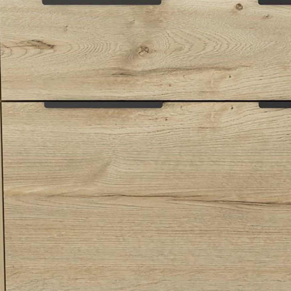 47" Natural Wood Four Drawer Double Dresser