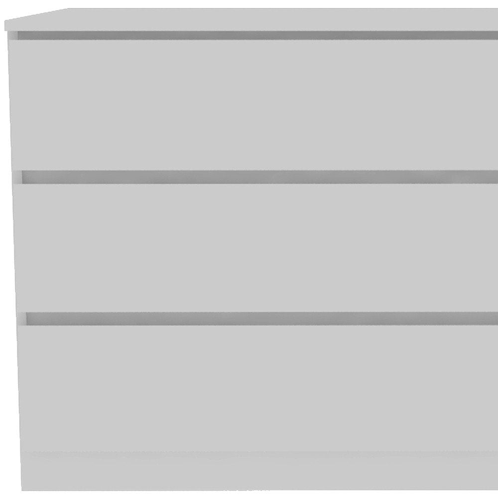 61" White Wood Six Drawer Double Dresser