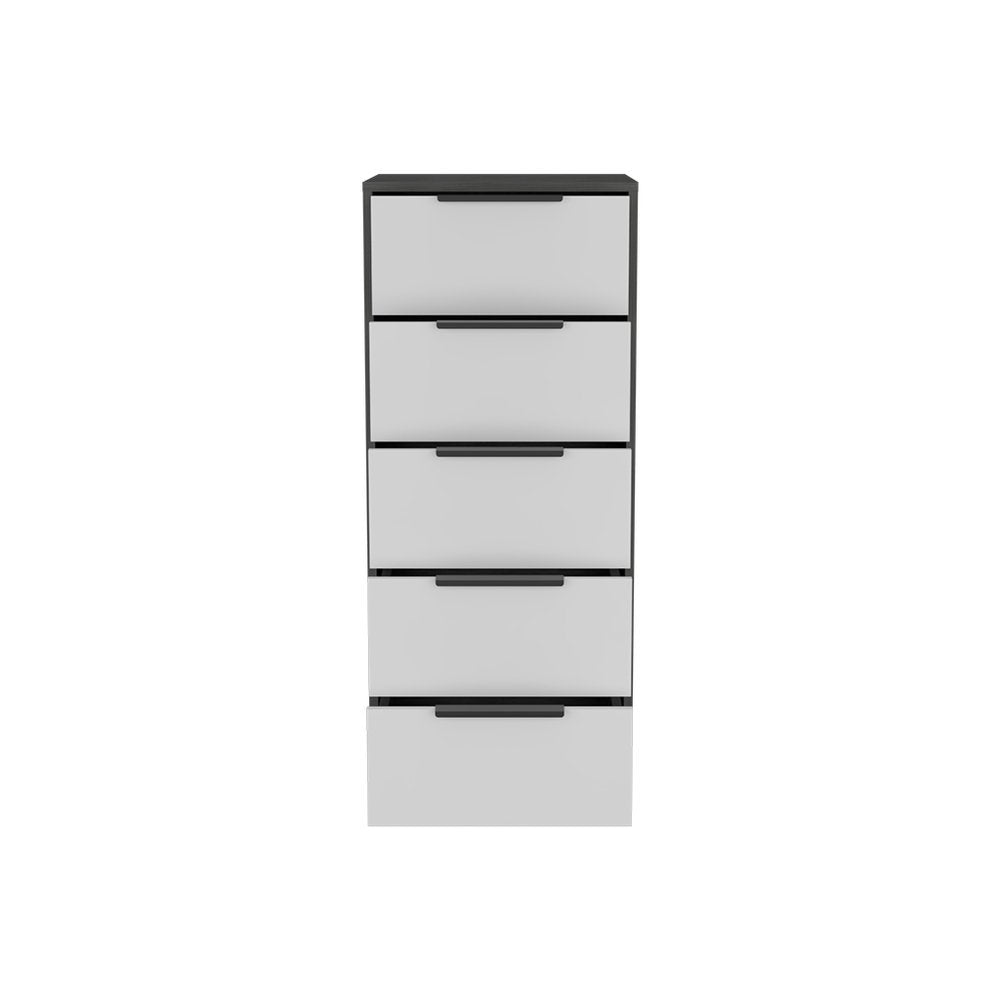 18" White and Gray Five Drawer Standard Chest