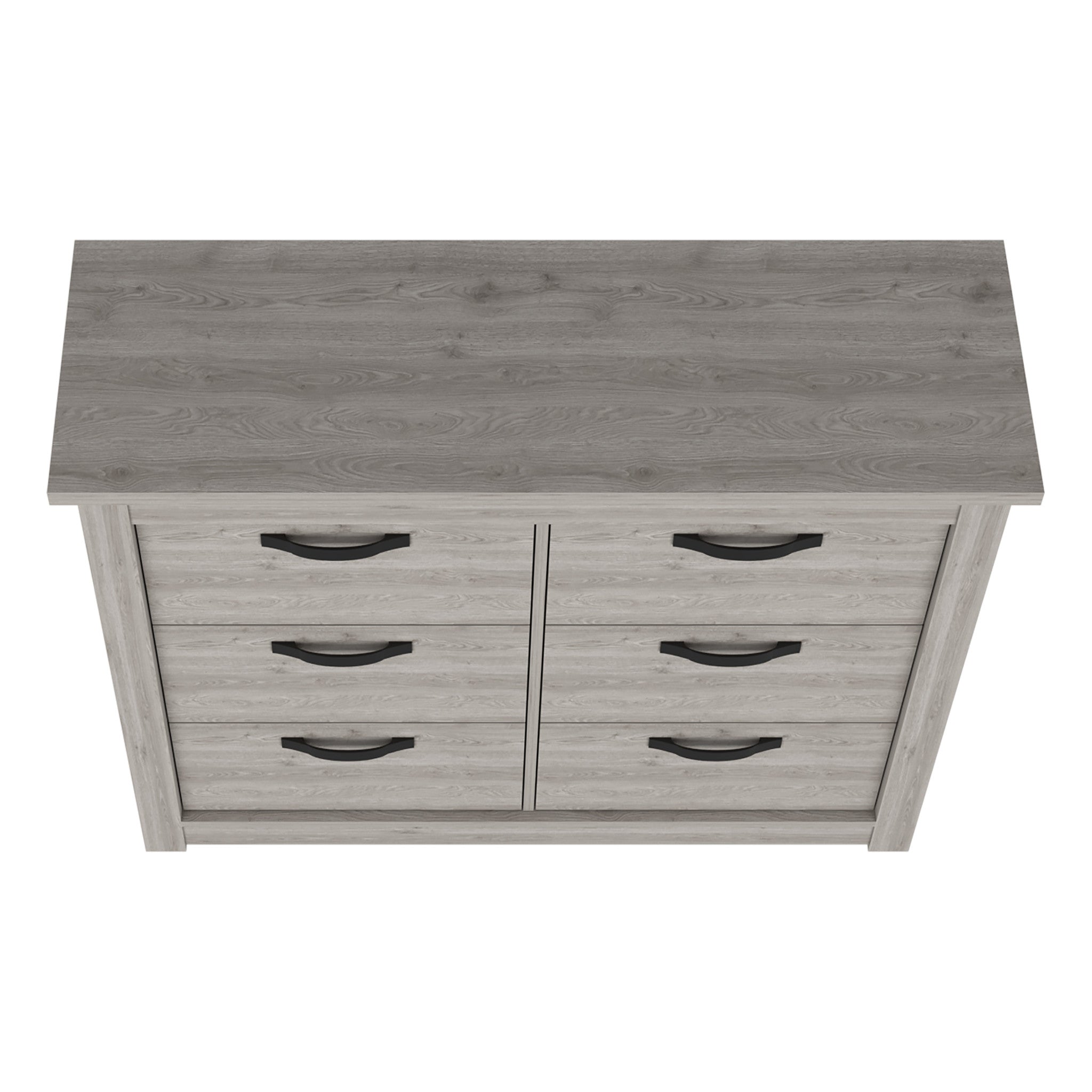 47" Light Gray Six Drawer Double Dresser