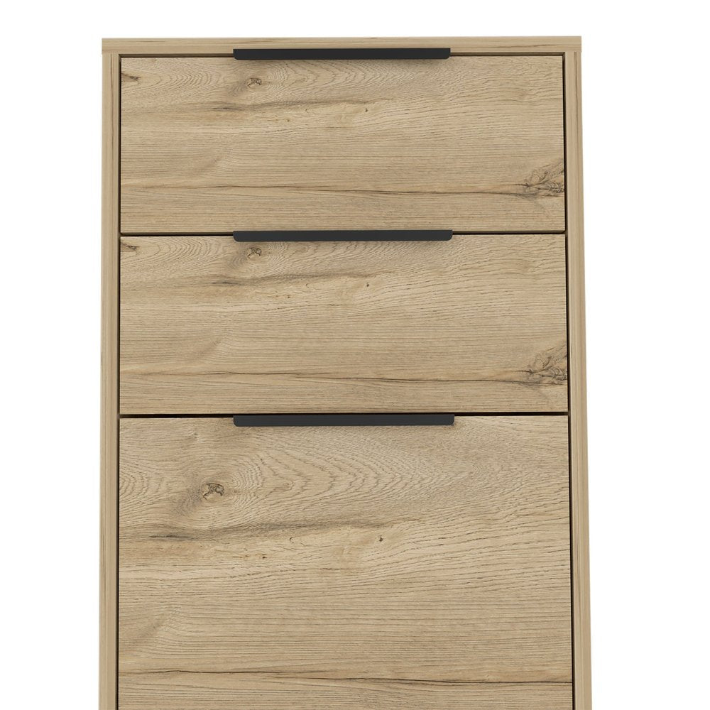 18" Natural Wood Three Drawer Dresser