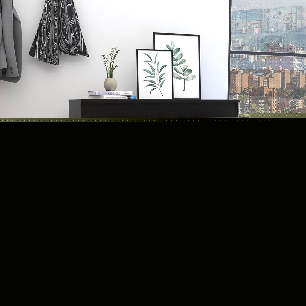 32" Black Three Drawer Dresser