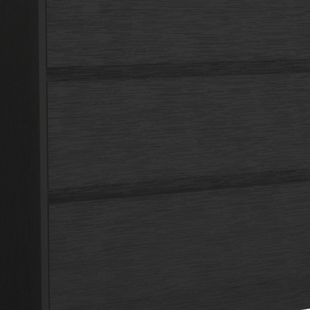 34" Black Wood Three Drawer Dresser