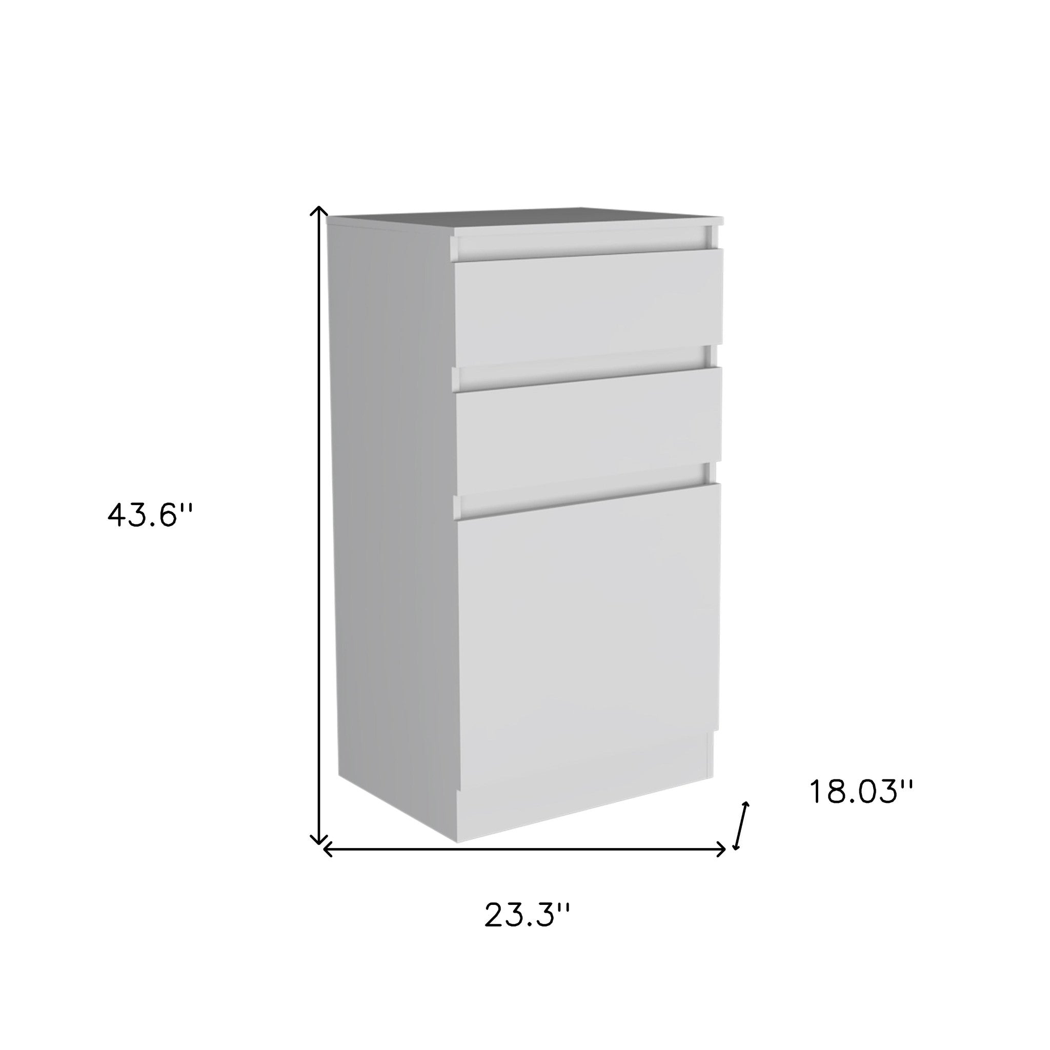 23" White Two Drawer Standard Chest