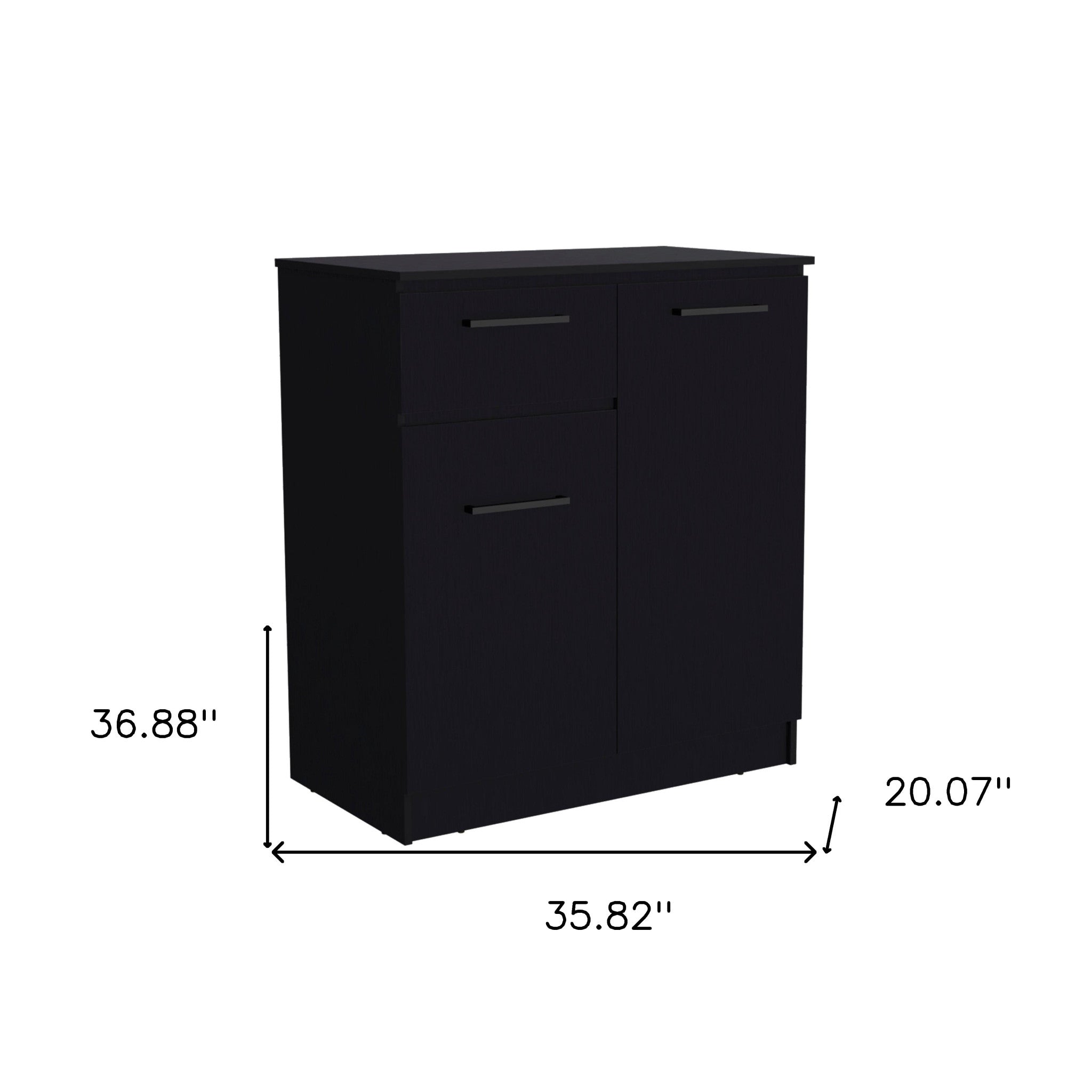 36" Black Drawer Combo Dresser