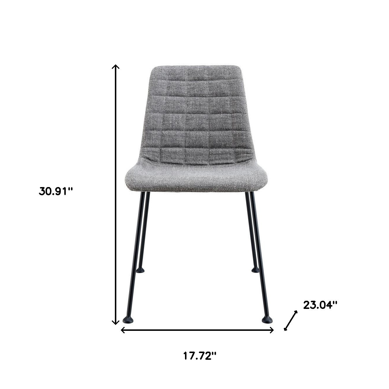 Set of Two Gray And Black Upholstered Fabric Dining Side Chairs