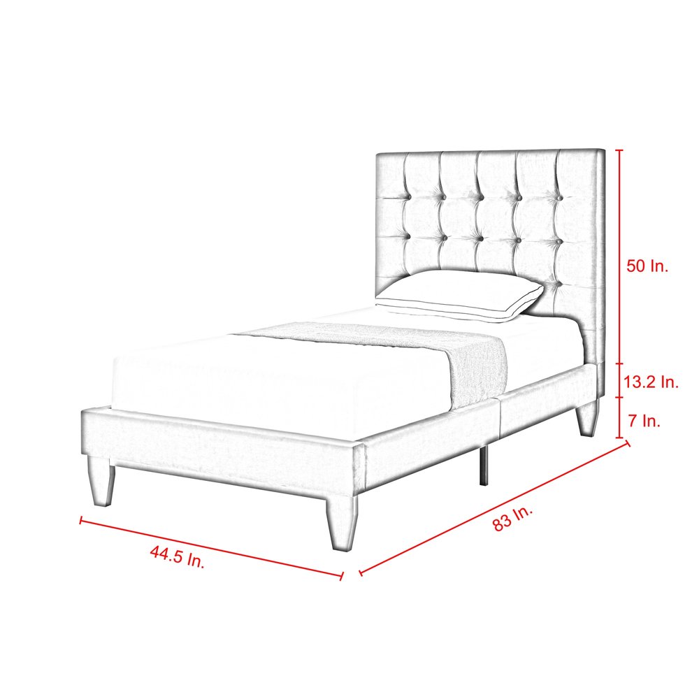 Gray Solid Wood King Tufted Upholstered Velvet Bed