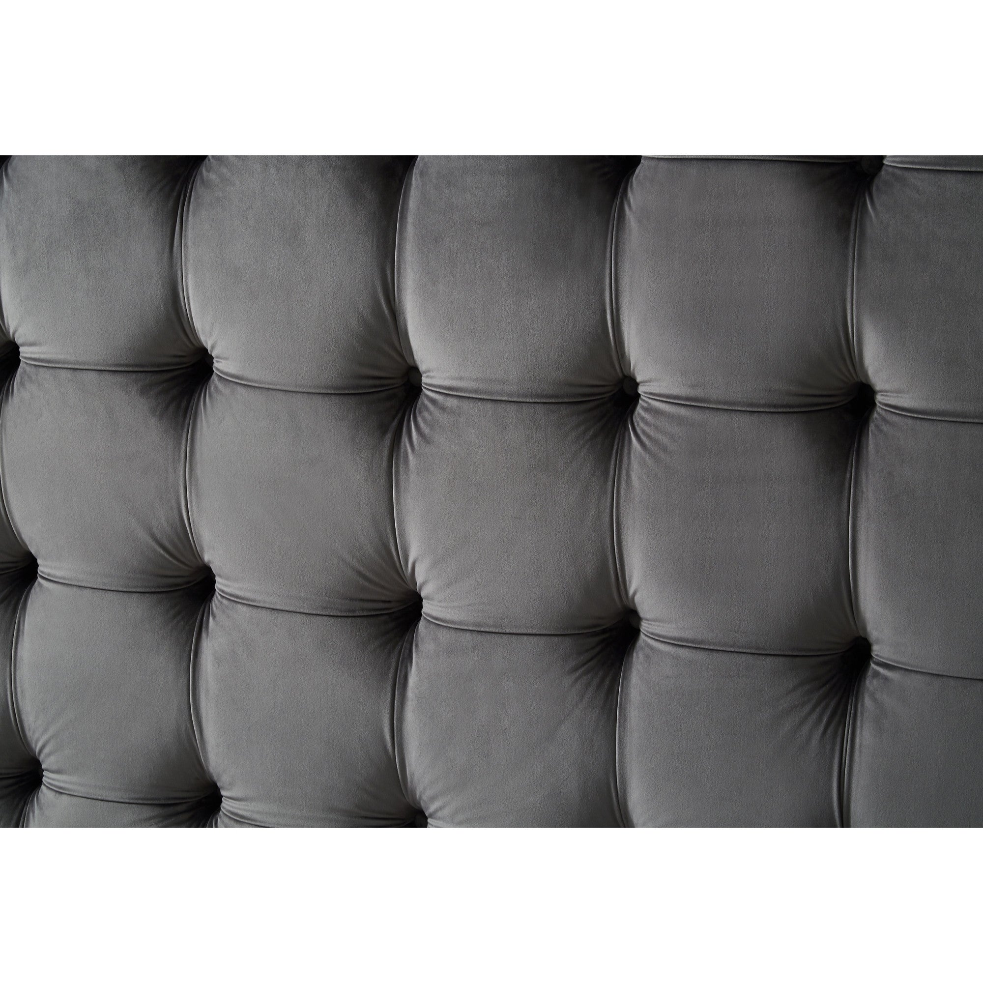 Gray Solid Wood King Tufted Upholstered Velvet Bed