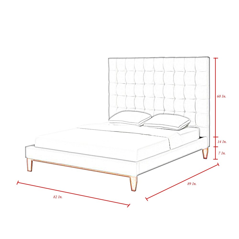 Gray Solid Wood King Tufted Upholstered Velvet Bed