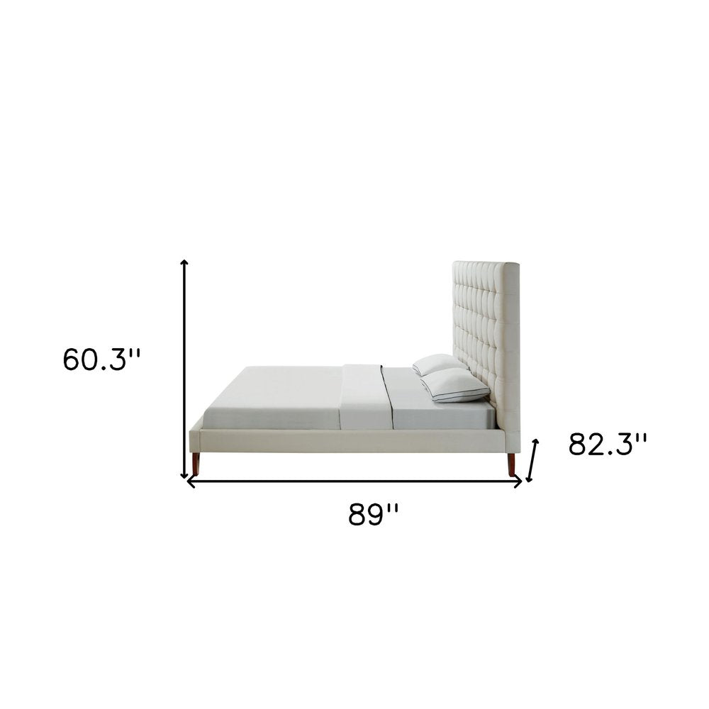 Gray Solid Wood King Tufted Upholstered Velvet Bed
