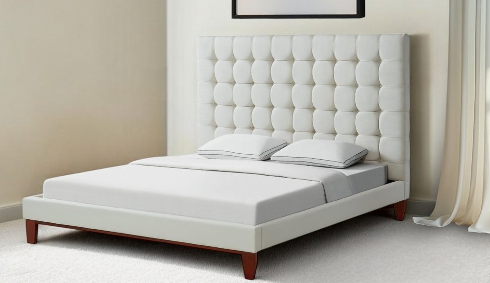 Gray Solid Wood King Tufted Upholstered Velvet Bed