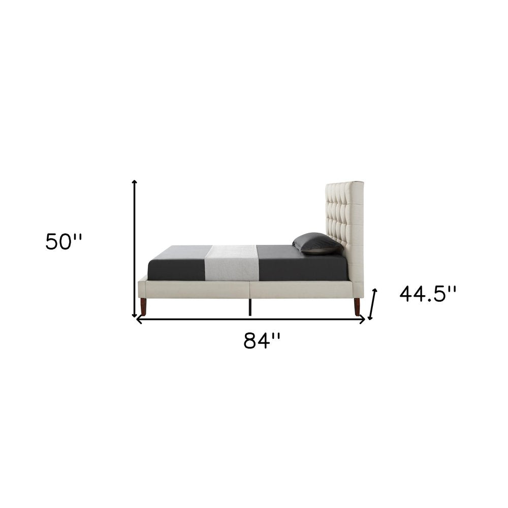 Gray Solid Wood King Tufted Upholstered Velvet Bed