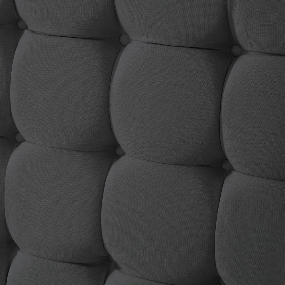 Gray Solid Wood King Tufted Upholstered Velvet Bed