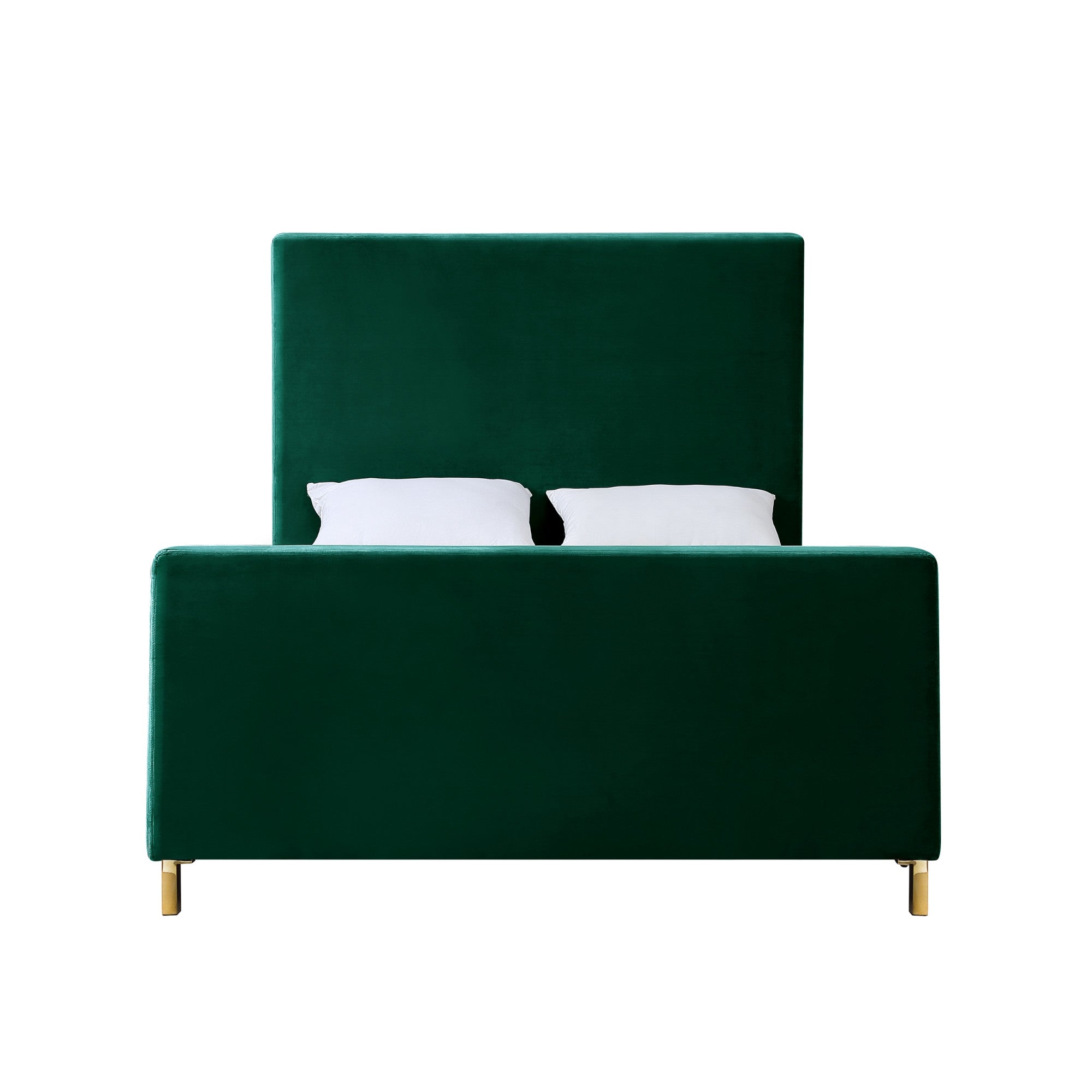 Hunter Green Solid Wood King Upholstered Velvet Bed