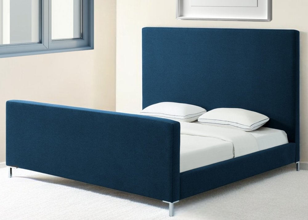 Hunter Green Solid Wood Queen Upholstered Velvet Bed